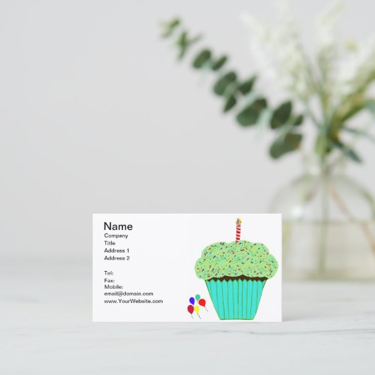 Groene, blauwe en roze chocolade-chocolade visitekaartje (Staand voorkant)