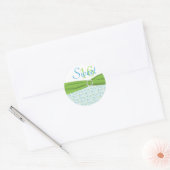 Groene, Blauwe en Witte Floral Sweet 16 Sticker (Envelop)