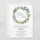 Groene blauwe florale kreupelvogel kaart (Voorkant)