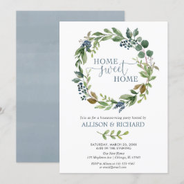 Groene blauwe florale kreupelvogel kaart