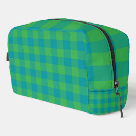 Groene Blauwe Geruite Toilettas Toilettasje