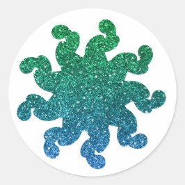 Groene & Blauwe Glitter Mandala Stickers