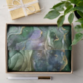 Groene blauwe goudinkt abstract tissuepapier (Geschenk)