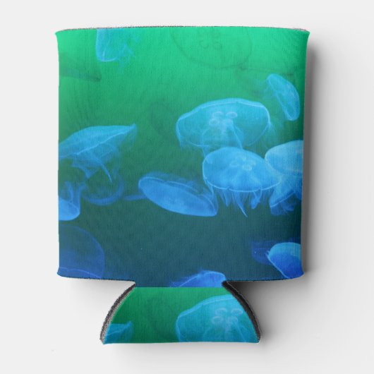 Groene blauwe gradiënt van wolkwal blikjeskoeler (Voorkant)