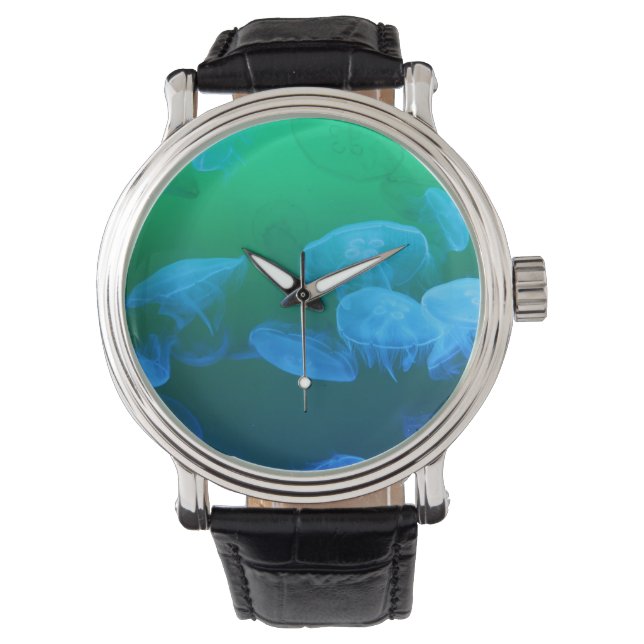 Groene blauwe gradiënt van wolkwal horloge (Voorkant)