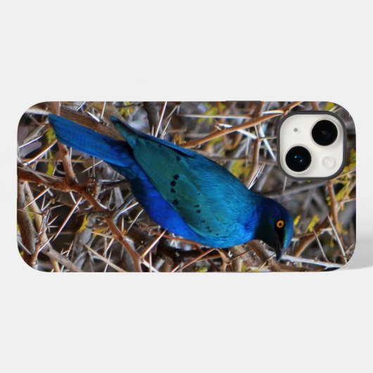 Groene blauwe haarstaarvogel Case-Mate iPhone case (Achterkant (horizontaal))