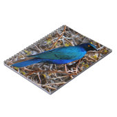 Groene blauwe haarstaarvogel notitieboek (Linkerzijde)