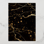 Groene blauwe hemel Galaxy Marmer Gold Wedding Folie Uitnodiging (Achterkant)