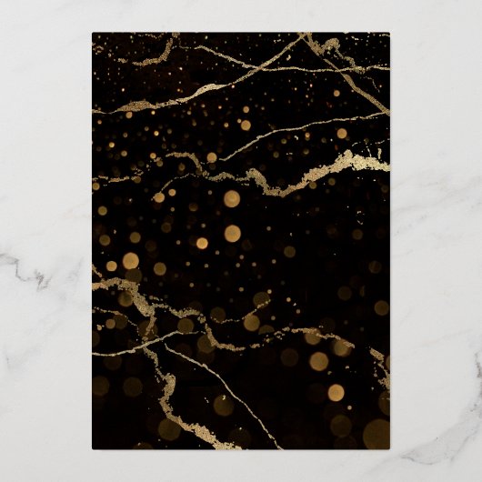 Groene blauwe hemel Galaxy Marmer Gold Wedding Folie Uitnodiging (Achterkant)