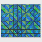 Groene Blauwe HST met zwart accent sashend quilt Cadeaupapier (Vlak)