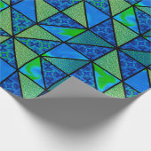 Groene Blauwe HST met zwart accent sashend quilt Cadeaupapier (Hoek)