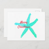 Groene Blauwe Kerst van de Blauwe Kerst van de Sta Briefkaart (Voorkant / Achterkant)