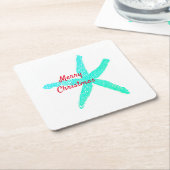 Groene Blauwe Kerst van de Blauwe Kerst van de Sta Kartonnen Onderzetters (Schuin)