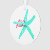 Groene Blauwe Kerst van de Blauwe Kerst van de Sta Ornament (voorkant)