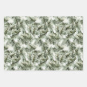 Groene & Blauwe Kerstbomen Rood Gestreepte Inpakpapier Vel (Voorkant)