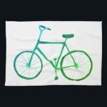 Groene blauwe keukenhanddoek voor fietsen<br><div class="desc">Decoreer uw keuken met deze coole groene fietsdoek. Het maakt een geweldig huishouden of bruiloft cadeau! Bekijk mijn handdoeken met patronen. U kunt het aanpassen en tekst ook toevoegen. Bekijk mijn winkel voor veel meer kleuren en patronen!</div>