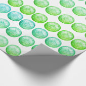 Groene Blauwe Kogels op wit omslagpapier Cadeaupapier (Hoek)