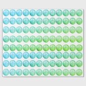 Groene Blauwe Kogels op wit omslagpapier Cadeaupapier (Vlak)
