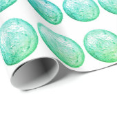 Groene Blauwe Kogels op wit omslagpapier Cadeaupapier (Rol Hoek)