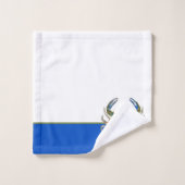 Groene blauwe krab grijze handdoek (Wasdoekje)