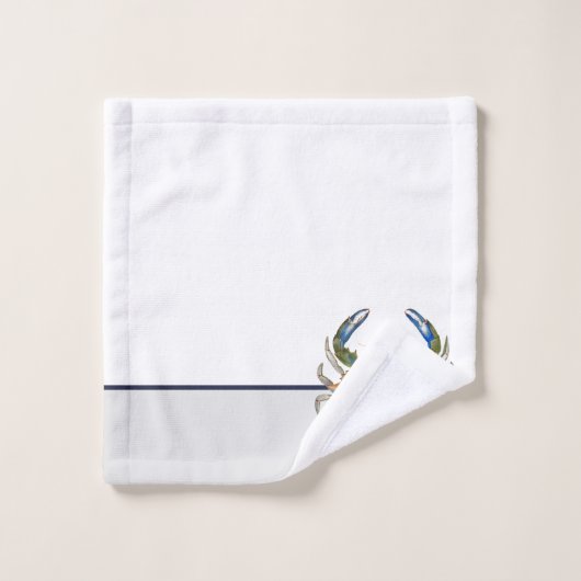 Groene blauwe krab grijze kust bad handdoek (Wasdoekje)