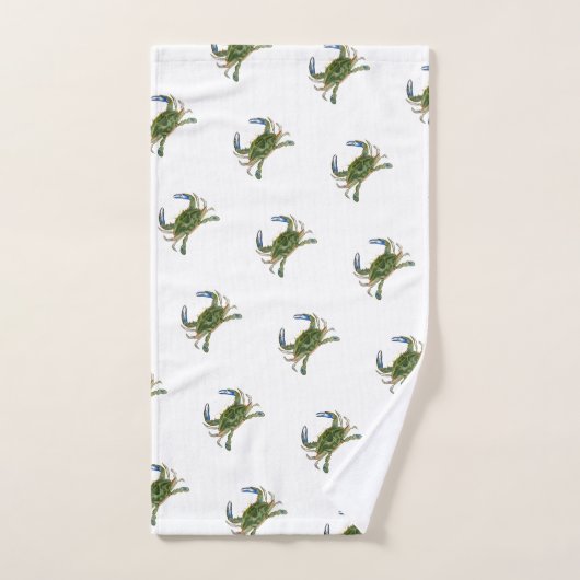 Groene blauwe krab Nautical Coastal Bath Towel set Bad Handdoek (Handdoek)