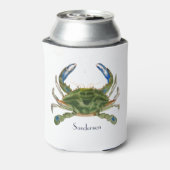 Groene blauwe krab noordkust blikjeskoeler (Blikje Achterkant)