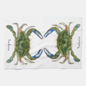 Groene blauwe krab noordkust theedoek (Horizontaal)