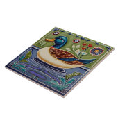 Groene & Blauwe Mallard Eend Europese Folk Animal Tegeltje (Zijkant)