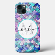 groene blauwe mermaïdehuid met glitter Hoesje-Mate