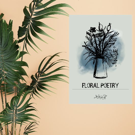 Groene blauwe minimale houtskool canvas afdruk