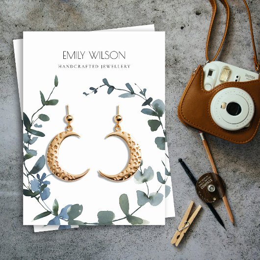 GROENE BLAUWE MUNTEN EUCALYPTUS FOLIAGE EARRING DI VISITEKAARTJE