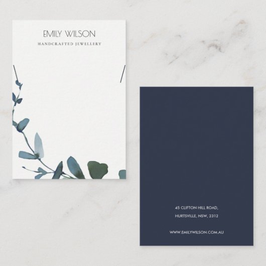 GROENE BLAUWE MUNTJES EUCALYPTUS FAUNA KETTING VISITEKAARTJE (Voorkant / Achterkant)