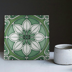 Groene Blauwe Muur Decor Art Nouveau Achterwand Tegeltje