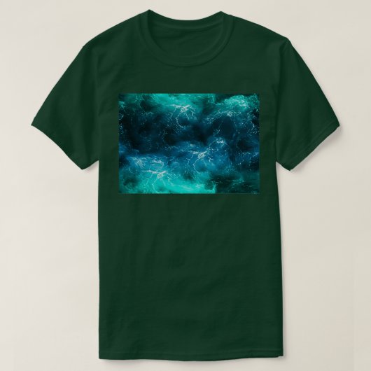 Groene blauwe naadloze oceaanstromen Zwemende Ocea T-shirt (Design voorkant)
