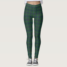 Groene Blauwe Oranje Schotse Streep Leggings