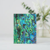 Groene blauwe paua zeebraseschelp briefkaart (Staand voorkant)
