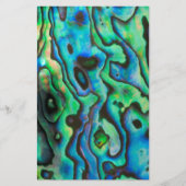 Groene blauwe paua zeebraseschelp briefpapier (Voorkant)