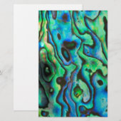 Groene blauwe paua zeebraseschelp briefpapier (Voorkant / Achterkant)