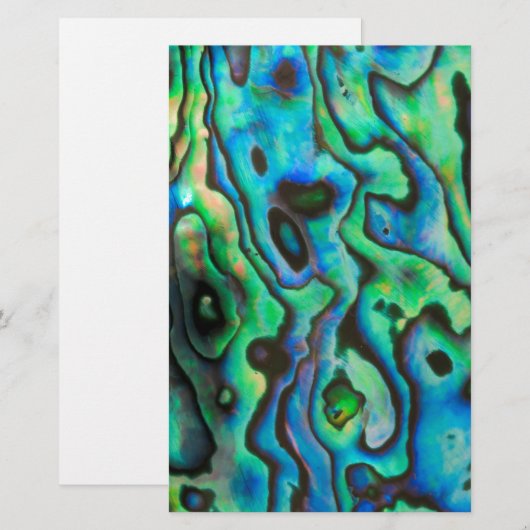 Groene blauwe paua zeebraseschelp briefpapier (Voorkant / Achterkant)