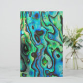 Groene blauwe paua zeebraseschelp briefpapier (Staand voorkant)