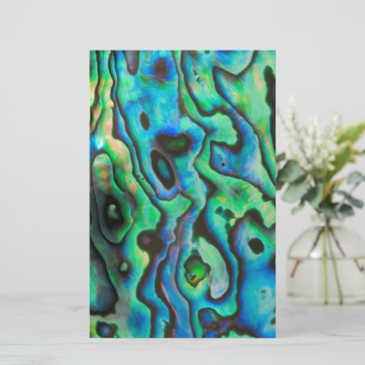 Groene blauwe paua zeebraseschelp briefpapier (Staand voorkant)