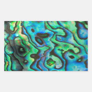 Groene blauwe paua zeebraseschelp rechthoekige sticker