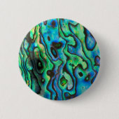 Groene blauwe paua zeebraseschelp ronde button 5,7 cm (Voorkant)