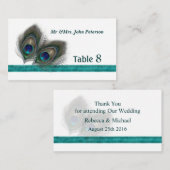 Groene blauwe pauwenveren Plaats kaart Plaatskaartje (Voorkant / Achterkant)