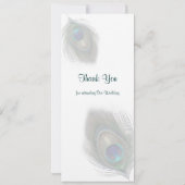 Groene blauwe pauwveren Menu Uitnodiging (Achterkant)