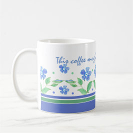 Groene blauwe periwinkle Floral Border om zich aan Mok