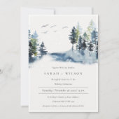 Groene Blauwe Pijn Bossen Bosvogels Voetbal Uitnod Bedankkaart (Voorkant)