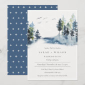 Groene Blauwe Pijn Bossen Bosvogels Voetbal Uitnod Bedankkaart (Voorkant / Achterkant)