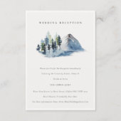 Groene blauwe pine Bossen bergen bruiloft Informatiekaartje (Voorkant)